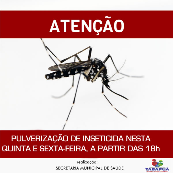 Cartaz sobre pulverização contra a dengue
